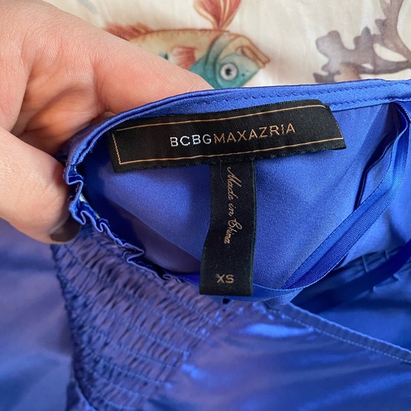 BCBG Silk Purple Ruffle Halter Top Size Small - Picture 3 of 3